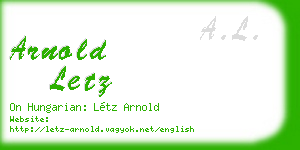 arnold letz business card